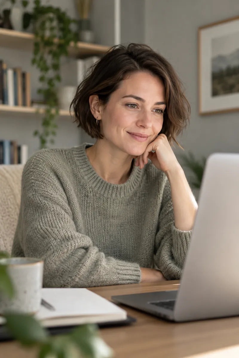 Adult learner in a calm workspace